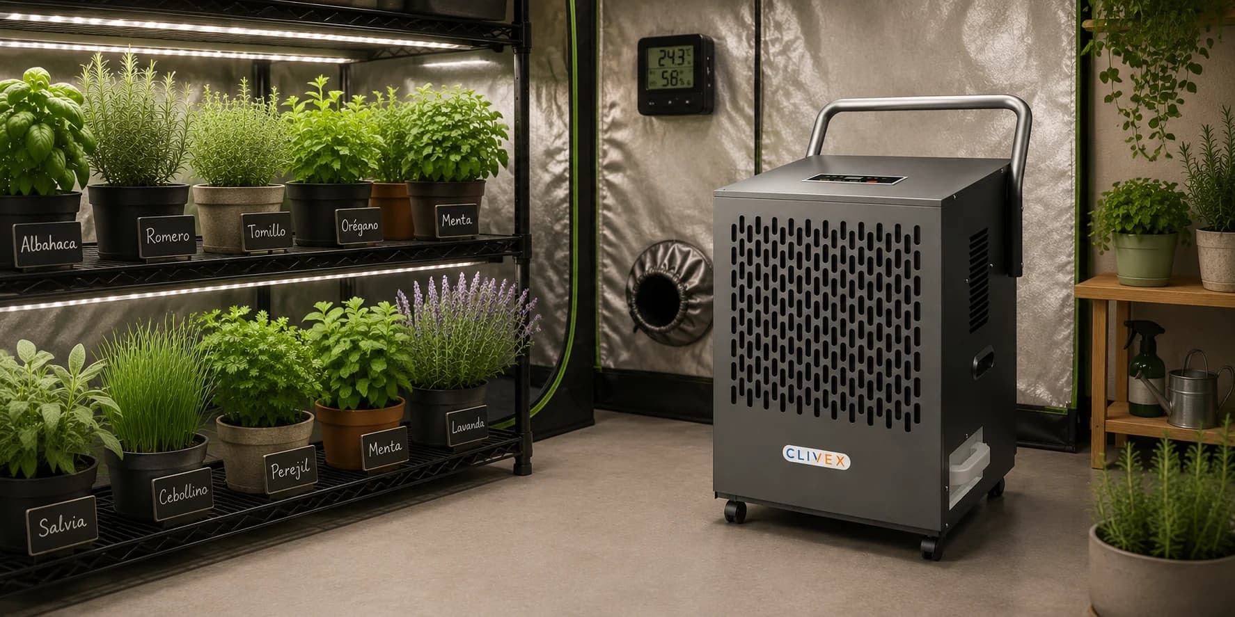 Deshumidificador Clivex ProDry 50L para el control de la humedad en grandes espacios